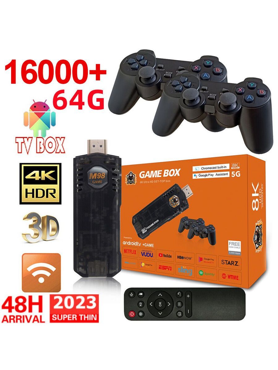 

Приставка 8/16bit NoBrand Game Stick Box для PS One, 10000 игр, Черный, Game Stick Box