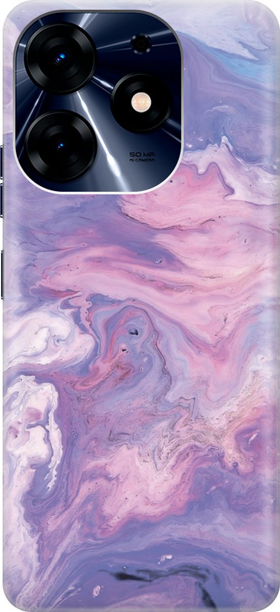 

Силиконовый чехол на Tecno Spark 10 Pro "Сиреневый мрамор", Фиолетовый, 159556