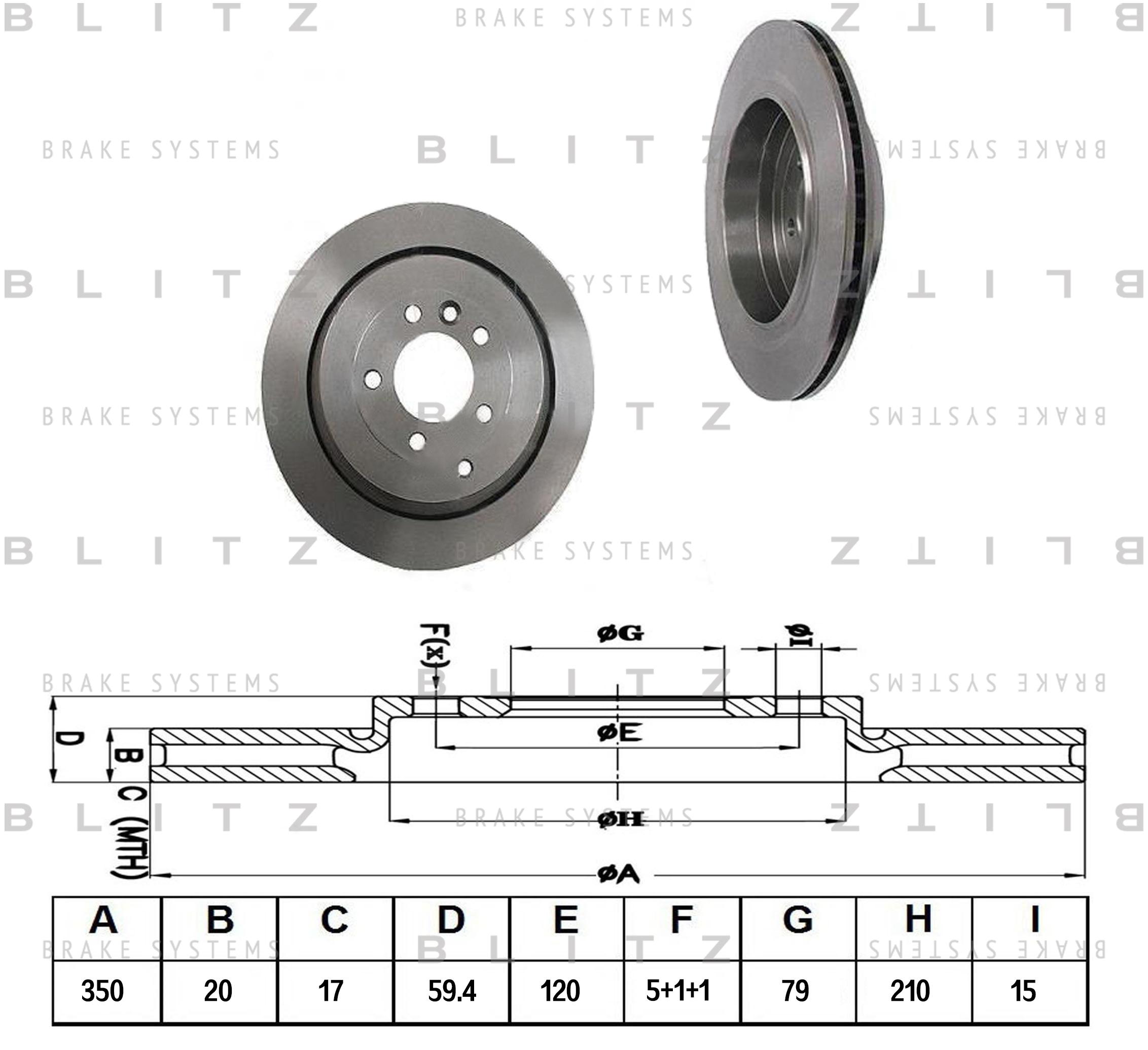 

Тормозной диск BLITZ для Land Rover Discovery/Range Rover, Range Rover Sport 2005 - BS0287