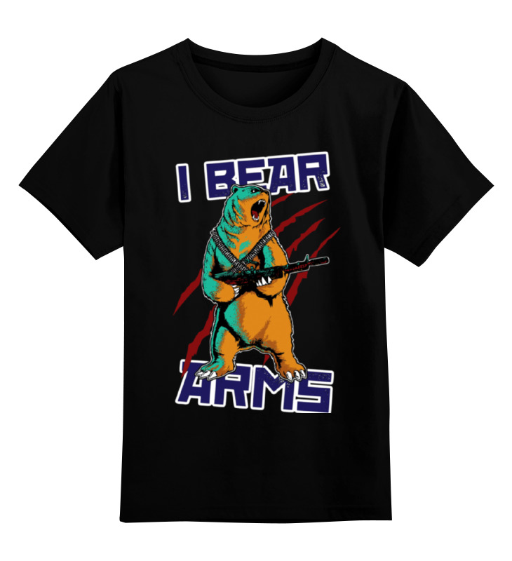 

Детская футболка Printio Bear arms цв.черный р.152, 0000000929725
