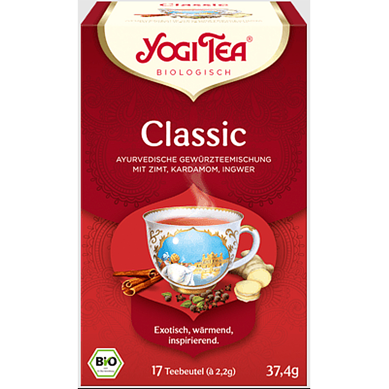 Чай в пакетиках Yogi Tea Classic корица, кардамон и имбирь, 17 пакетиков