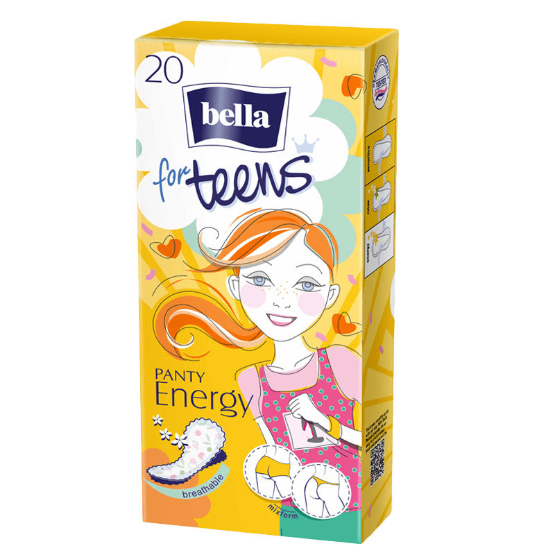 

Прокладки ежедневные ультратонкие Bella for teens energy deo, 20 шт, Белый