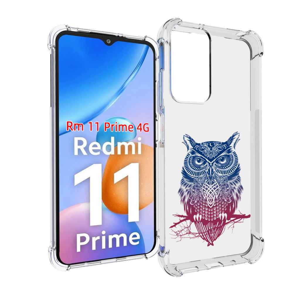 

Чехол MyPads хиппи сова для Xiaomi Redmi 11 Prime 4G, Прозрачный, Tocco