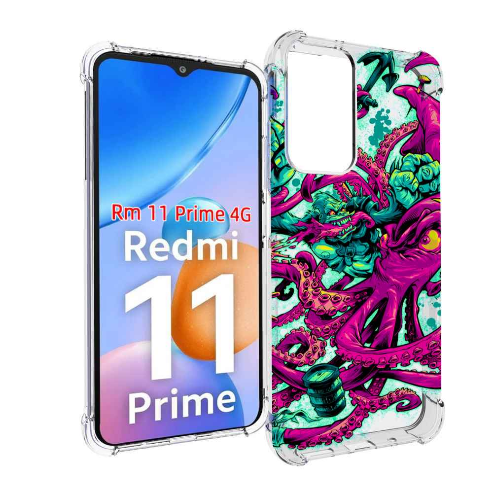 

Чехол MyPads фиолетовый кракен для Xiaomi Redmi 11 Prime 4G, Прозрачный, Tocco