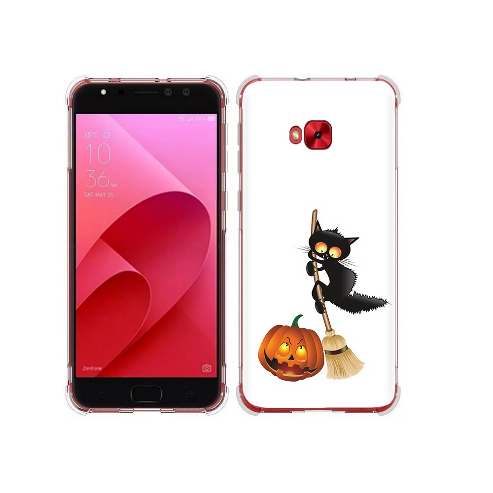 Чехол MyPads Tocco для Asus ZenFone 4 Selfie хэлуинский котик (PT76274.652.667)