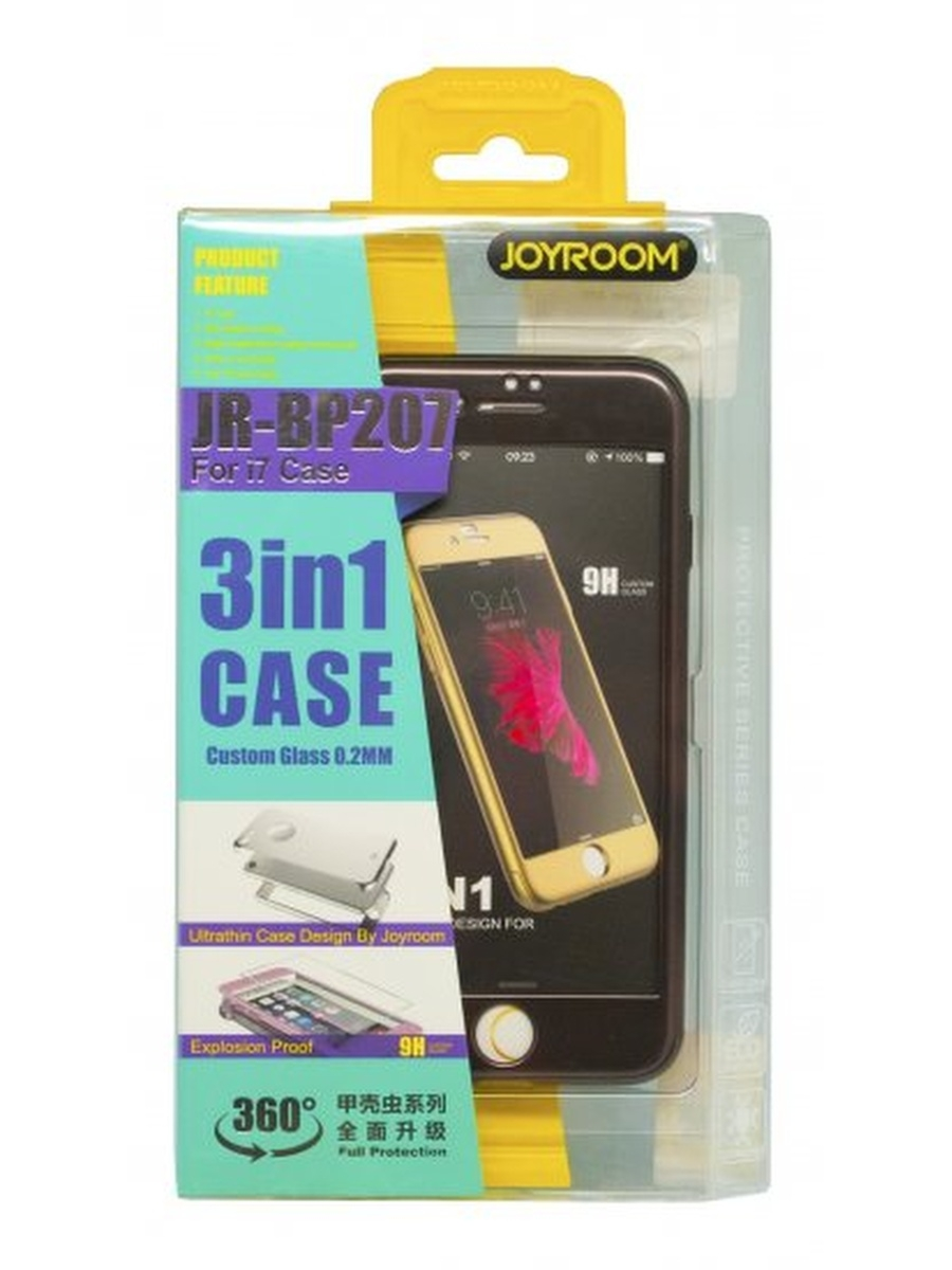 

Накладка iPhone 7/8 Beetls-M Glossy PC+tempered glass JOYROOM Black, Черный