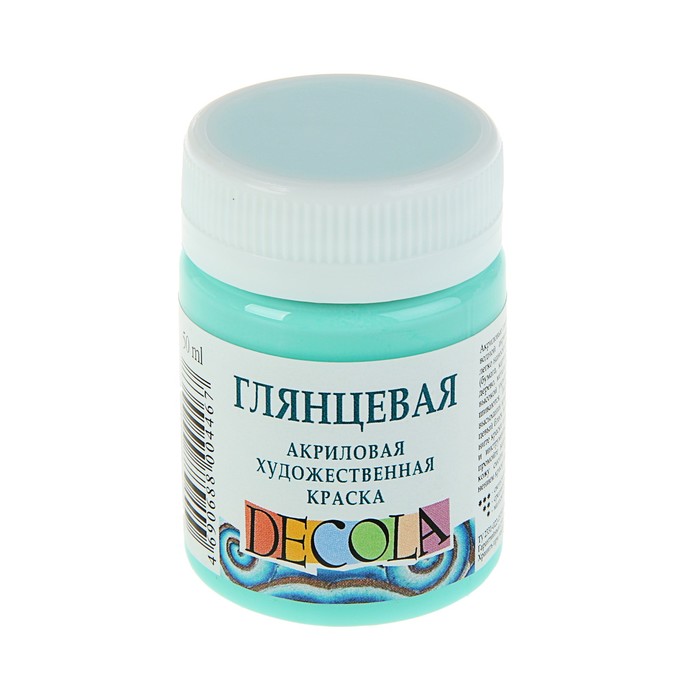 

Краска акриловая Decola, 50 мл, мятная, Shine, глянцевая, Decola