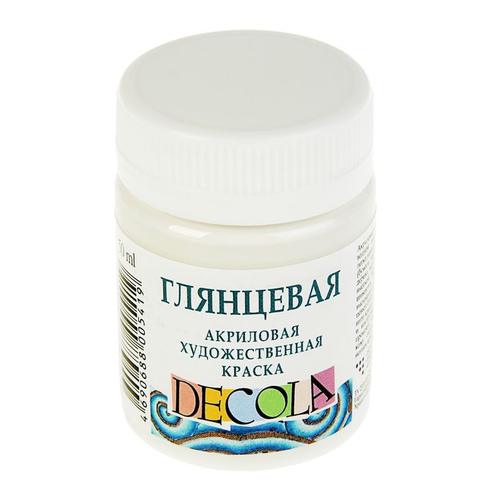 

Краска акриловая Decola, 50 мл, белая, Shine, глянцевая, Decola