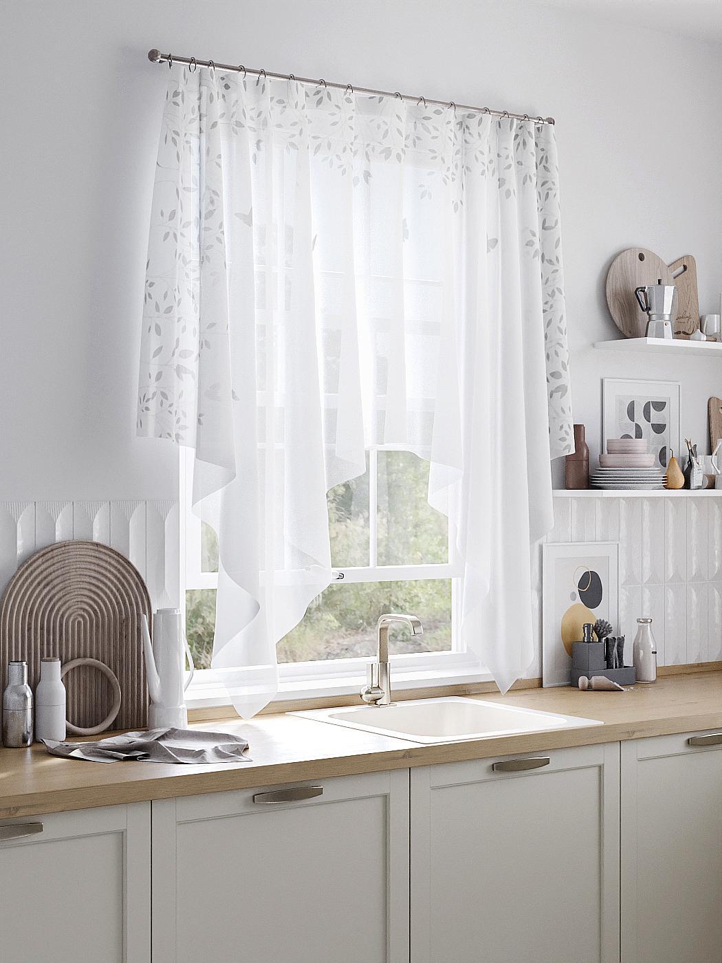 

Комплекты штор AT HOME Клинетрис высота 145 см, ширина 200 см, Белый, 534333