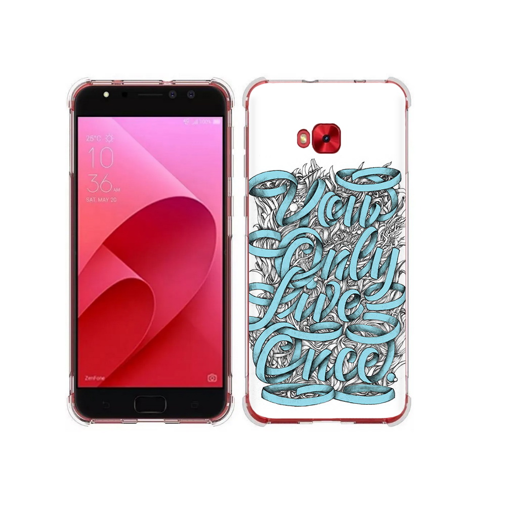 

Чехол MyPads Tocco для Asus ZenFone 4 Selfie слова из ленты абстракция (PT76274.652.607), Прозрачный, Tocco