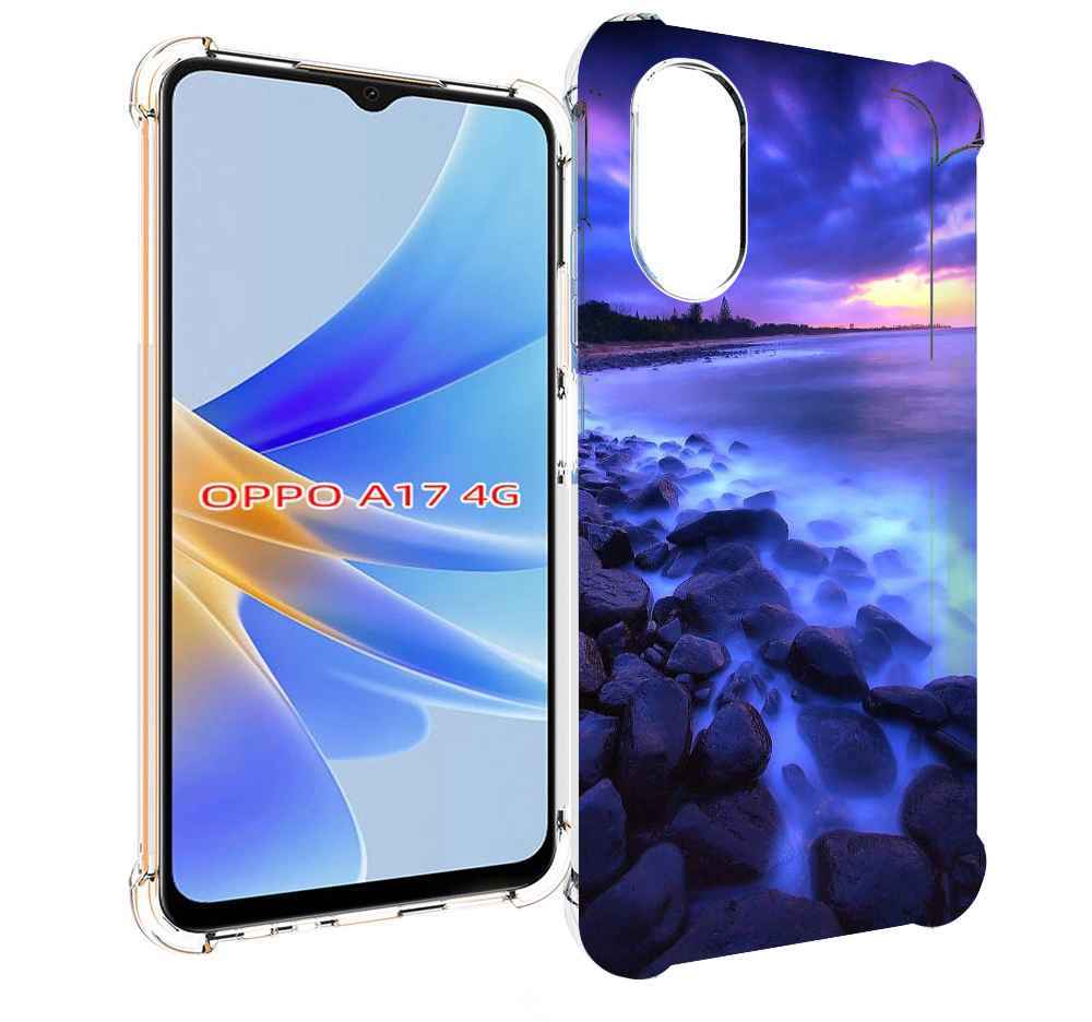 

Чехол MyPads неоновый берег для OPPO A17, Прозрачный, Tocco