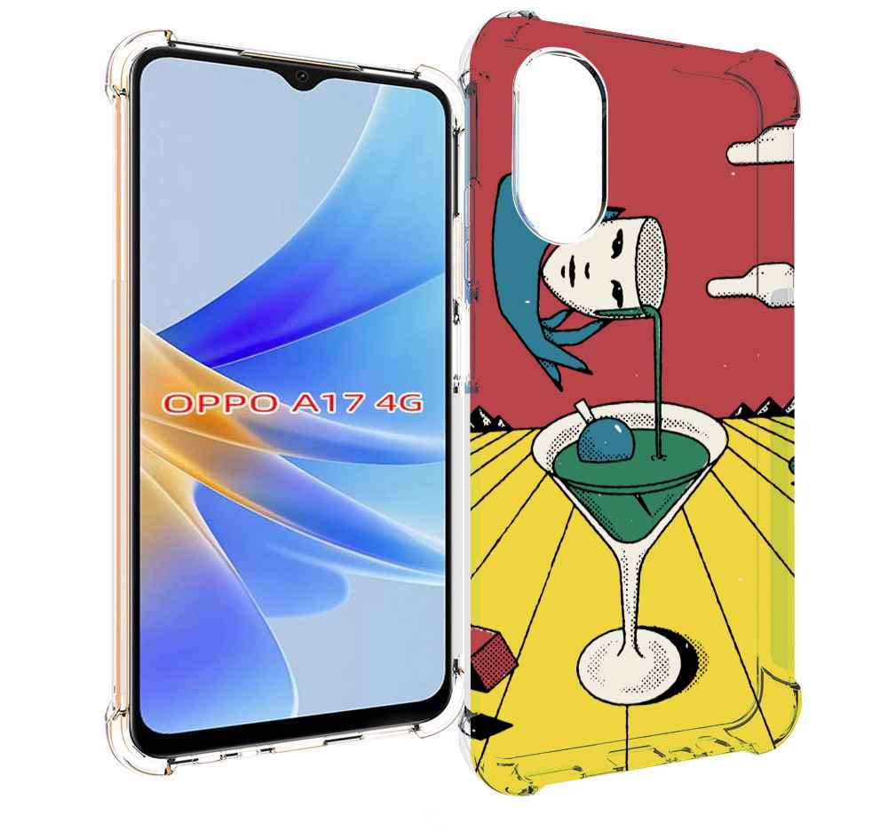 

Чехол MyPads необычный напиток для OPPO A17, Прозрачный, Tocco