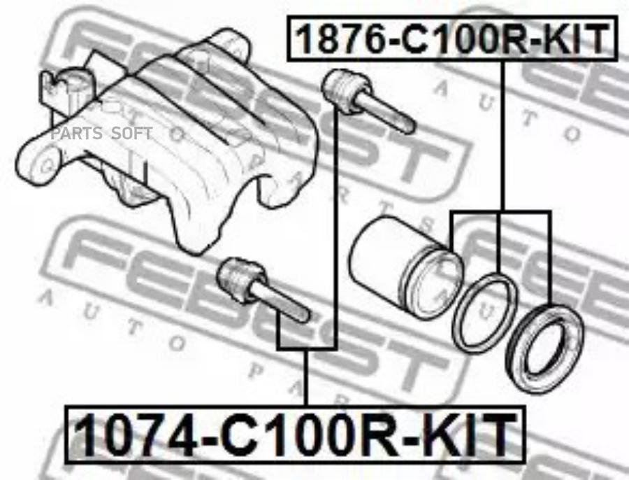 

FEBECT 1074C100RKIT Втулка направляющая тормозного суппорта (комплект) | зад прав/лев |