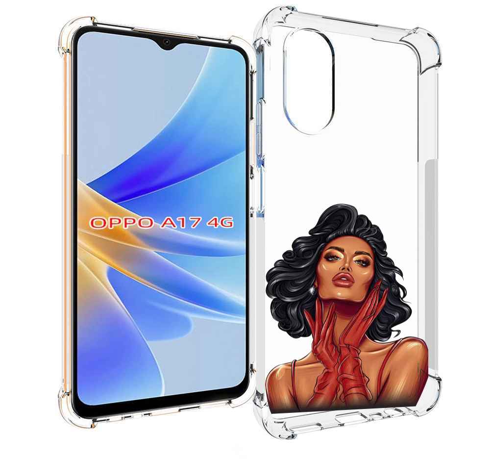 

Чехол MyPads мулатка-в-перчатках женский для OPPO A17, Прозрачный, Tocco