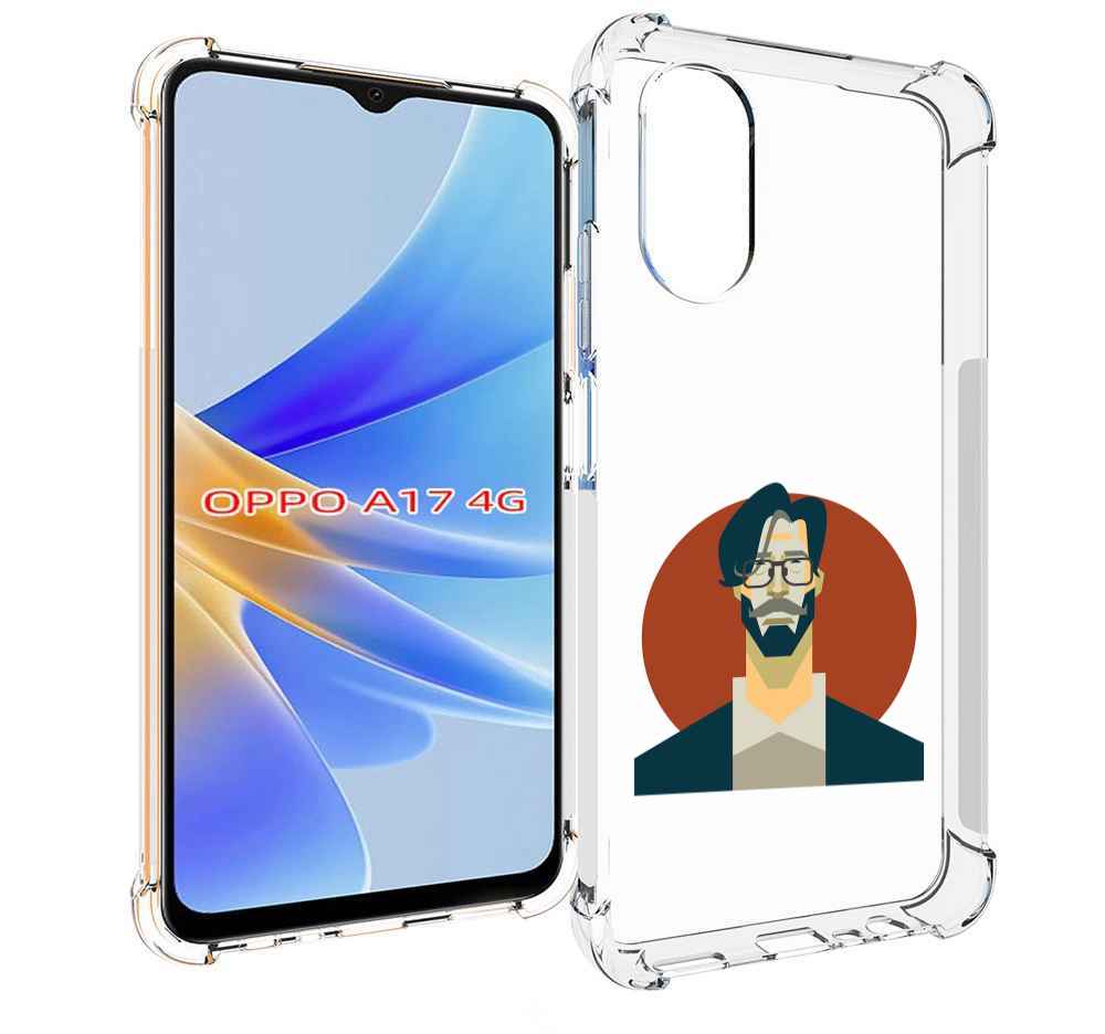 

Чехол MyPads мужичек-в-очках для OPPO A17, Прозрачный, Tocco