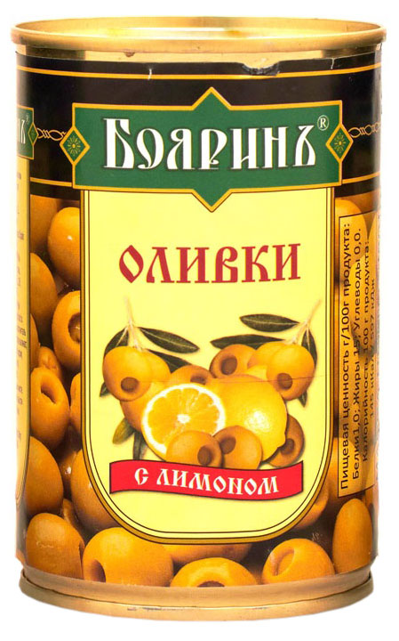 

Оливки Бояринъ с лимоном 314 мл