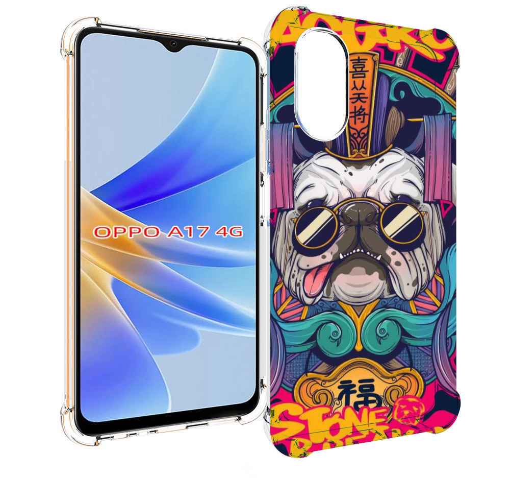 

Чехол MyPads мопс агро яркая для OPPO A17, Прозрачный, Tocco