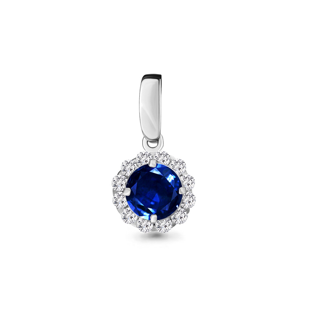 

Подвеска из серебра с фианитом/сапфиром искусственным Aquamarine 25032Б_925_р, 25032Б_925_р