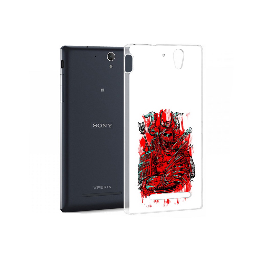 

Чехол MyPads Tocco для Sony Xperia C5 Ultra красный скелет воин (PT16261.253.413), Прозрачный, Tocco