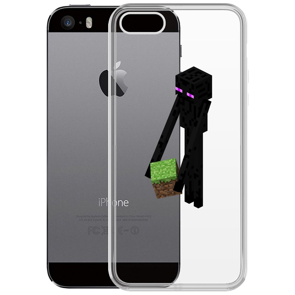 

Чехол-накладка Minecraft-Эндермен для iPhone 5/5s, Прозрачный