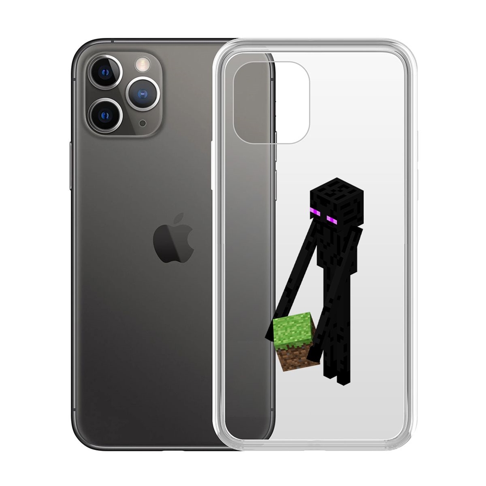 

Чехол-накладка Minecraft-Эндермен для iPhone 11 Pro, Прозрачный