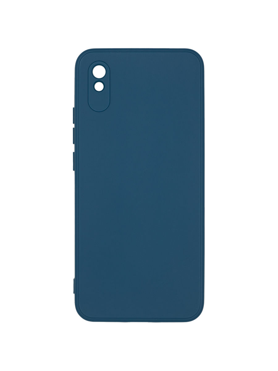 Чехол для Xiaomi Redmi 9A с защитой камеры, противоударный с микрофиброй, синий
