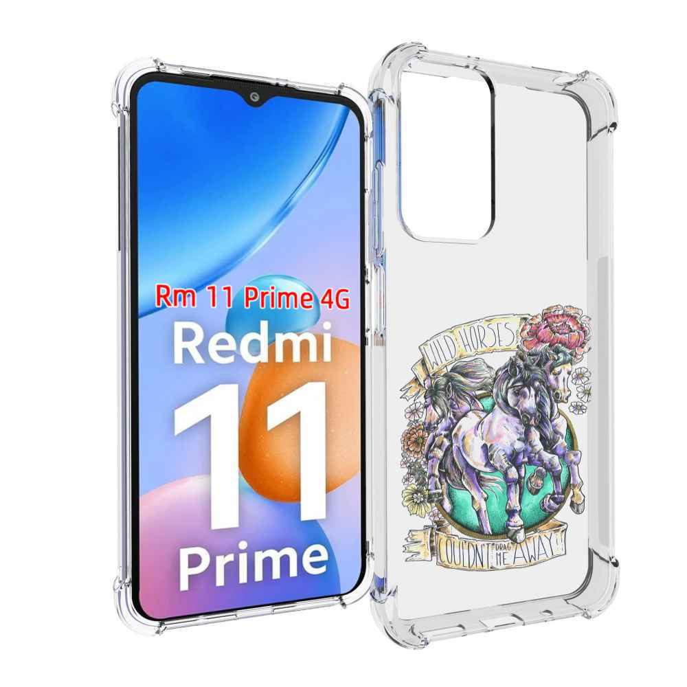 

Чехол MyPads рисунок коней в цветах для Xiaomi Redmi 11 Prime 4G, Прозрачный, Tocco