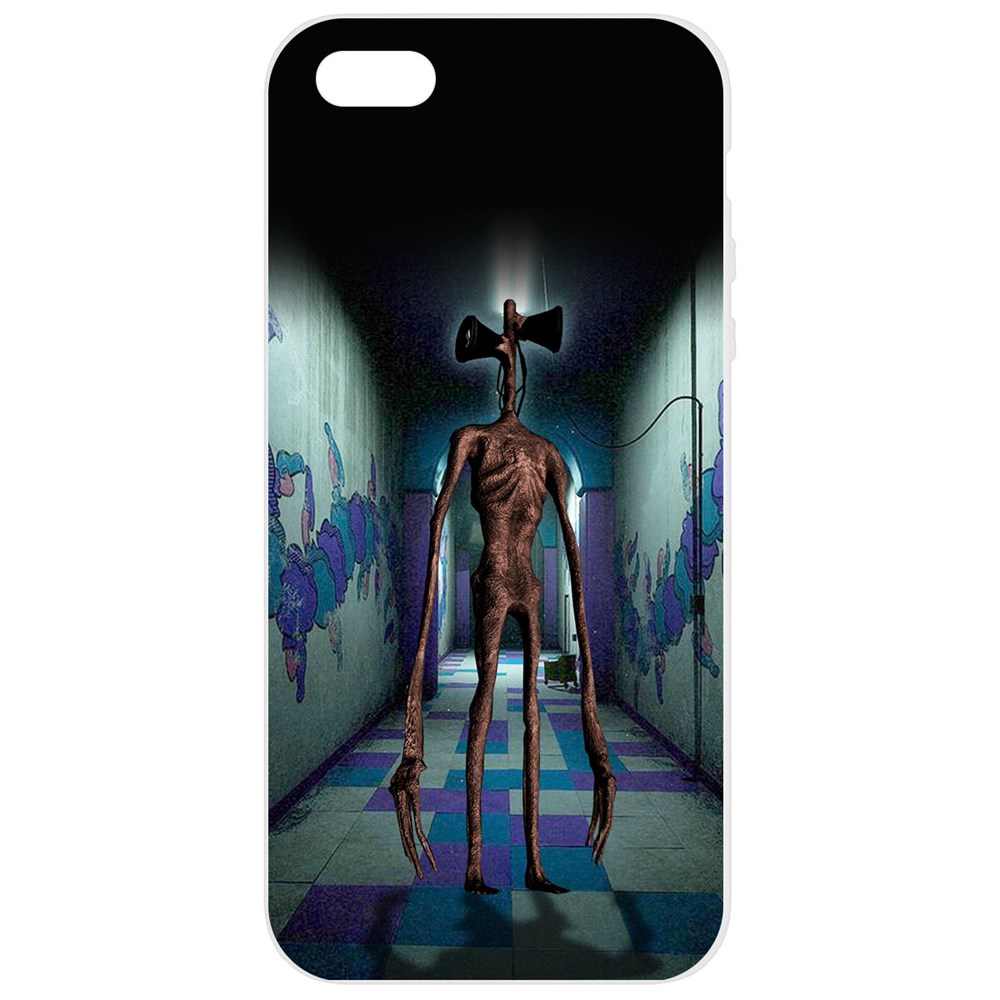 

Чехол-накладка Софт Хаги Ваги - Сиреноголовый для iPhone 5/5s белая, Черный