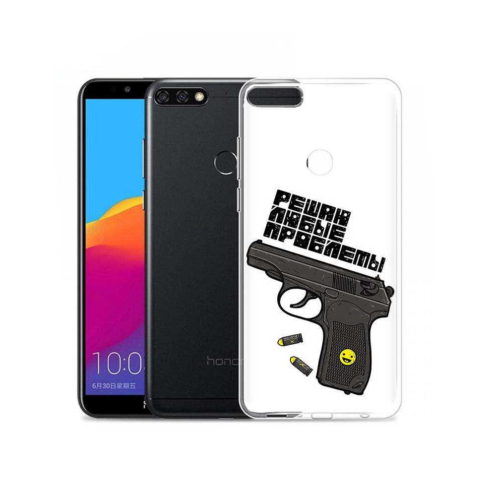 

Чехол MyPads Tocco для Honor 7C Pro пистолет против проблем (PT113786.47.542), Прозрачный, Tocco