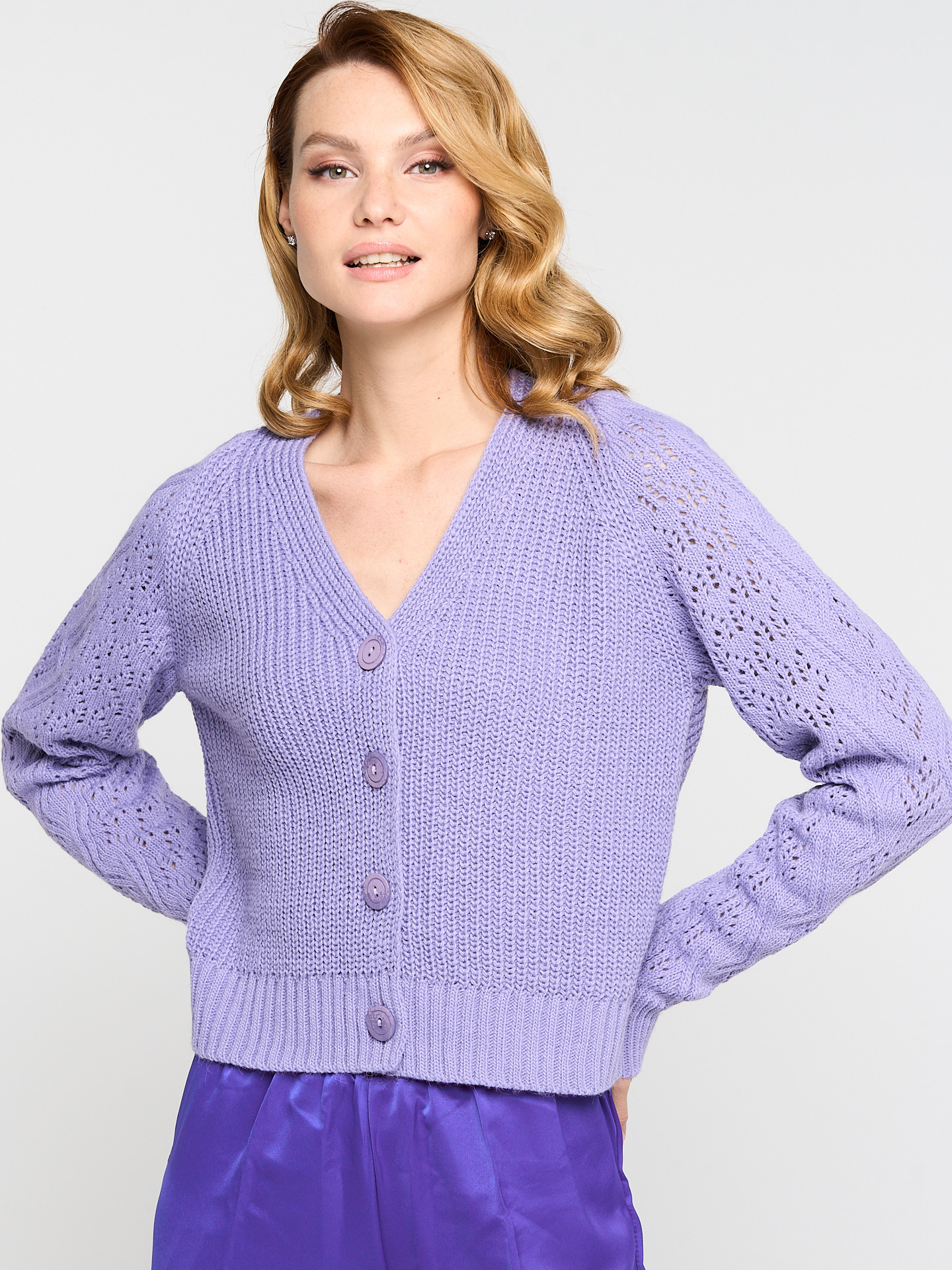 

Кардиган женский NEWVAY 9232-91009 фиолетовый 50-52 RU, 9232-91009