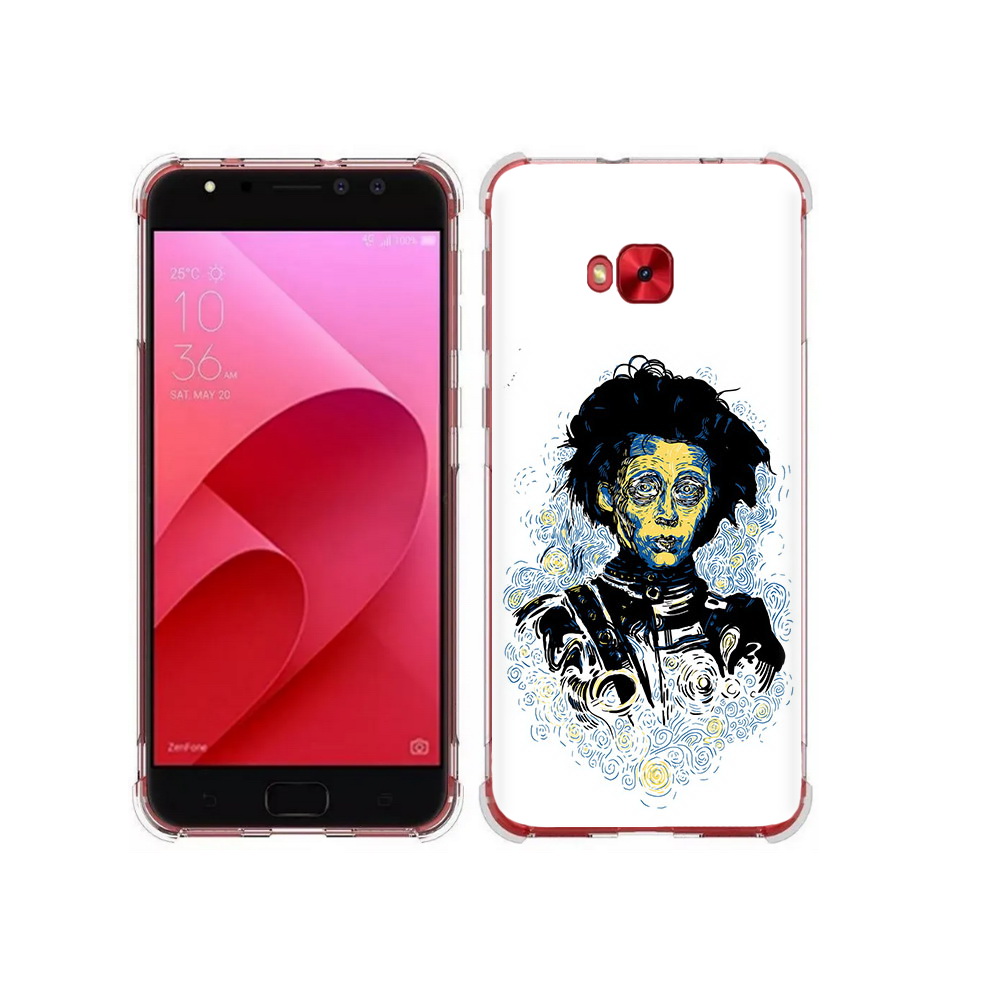 Чехол MyPads Tocco для Asus ZenFone 4 Selfie парень черно-белый абстракция