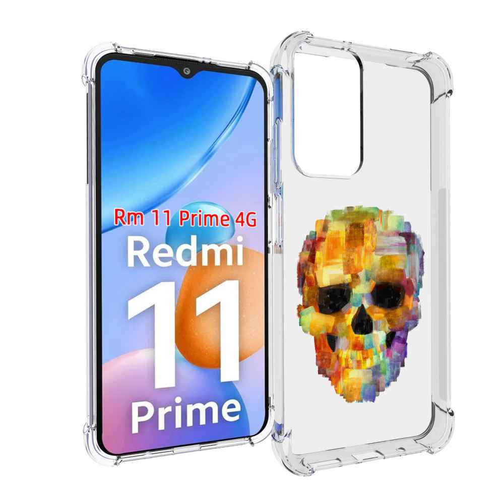 Чехол MyPads нарисованный череп для Xiaomi Redmi 11 Prime 4G