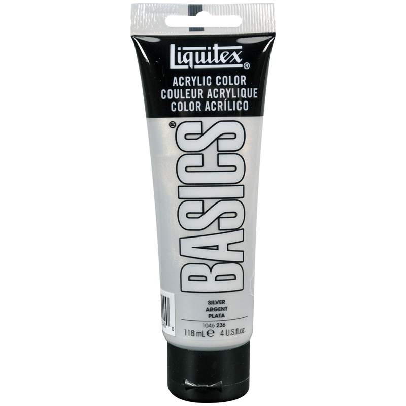

Краска акриловая художественная Liquitex Basics, 118мл, туба, 236 серебро (металлик) (арт.