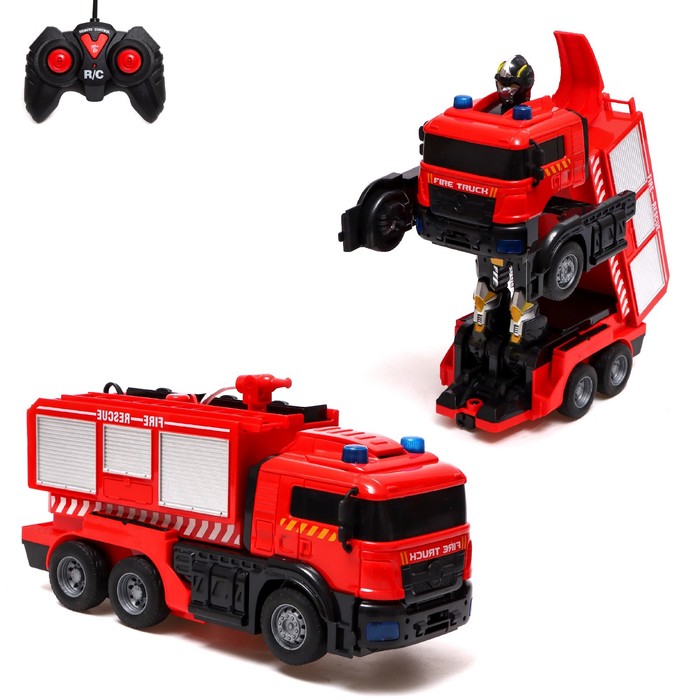 Робот радиоуправляемый КНР Пожарная машина, трансформируется, свет и звук (828-5)