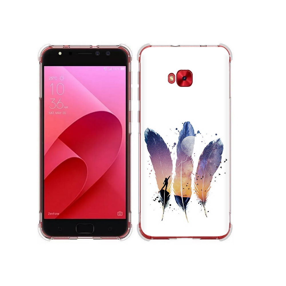 

Чехол MyPads Tocco для Asus ZenFone 4 Selfie небесные перья (PT76274.652.519), Прозрачный, Tocco