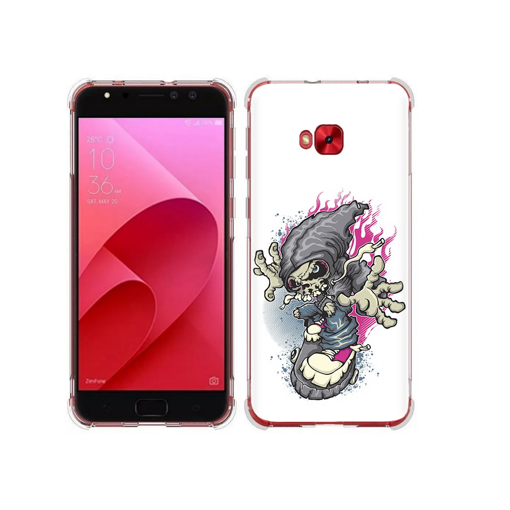 фото Чехол mypads tocco для asus zenfone 4 selfie нарисованный скелет на скейт борде