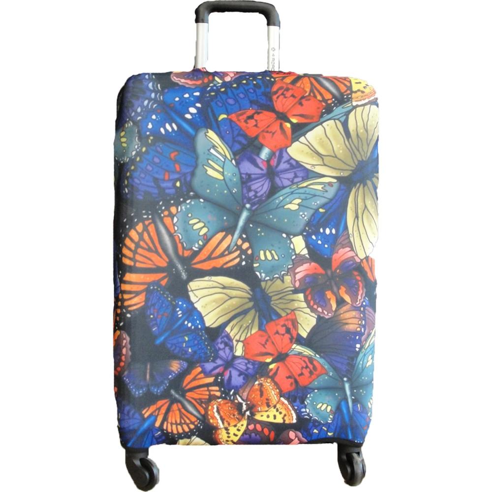 Чехол для чемодана 4 ROADS Roa синий/бабочки L