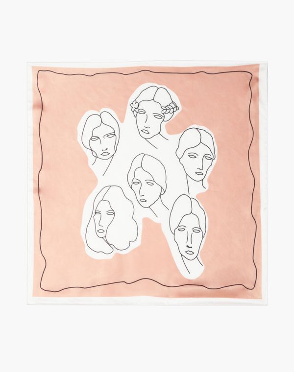 Шейный платок женский 766-2111-2406 розовый, 70х70 см Mascotte. Цвет: розовый