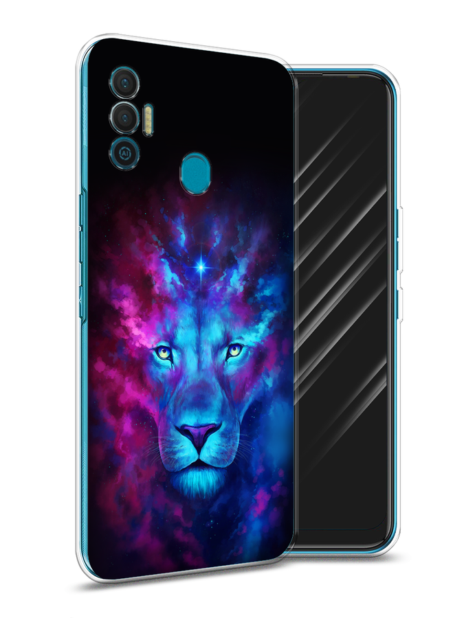 

Чехол Awog на Tecno Spark 7 "Космический лев", Разноцветный, 301050-1
