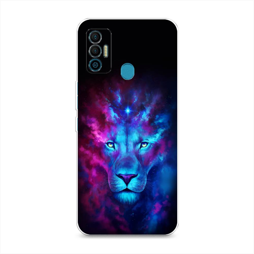 фото Силиконовый чехол "космический лев" на tecno spark 7 awog