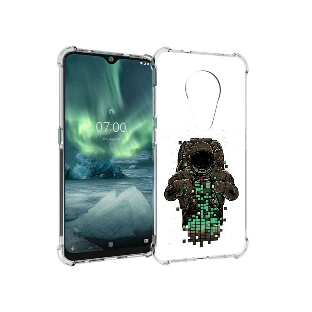 

Чехол MyPads Tocco для Nokia 7.2 космонавт с пикселями (PT139171.105.394), Прозрачный, Tocco