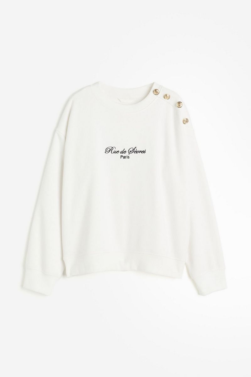

Свитшот женский H&M 1011828 белый XL, 1011828