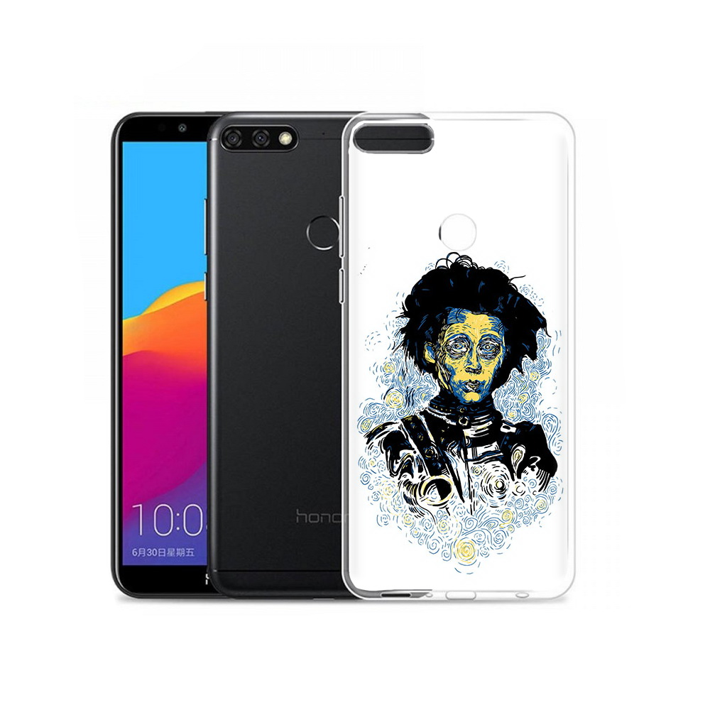 

Чехол MyPads Tocco для Honor 7C Pro парень черно-белый абстракция (PT113786.47.535), Прозрачный, Tocco