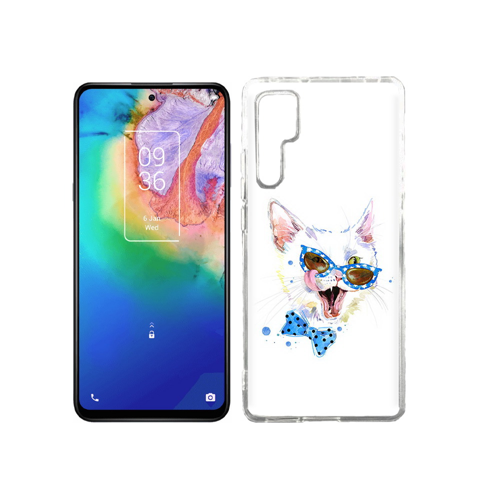 

Чехол MyPads Tocco для TCL 20 Pro белый кот, Прозрачный, Tocco