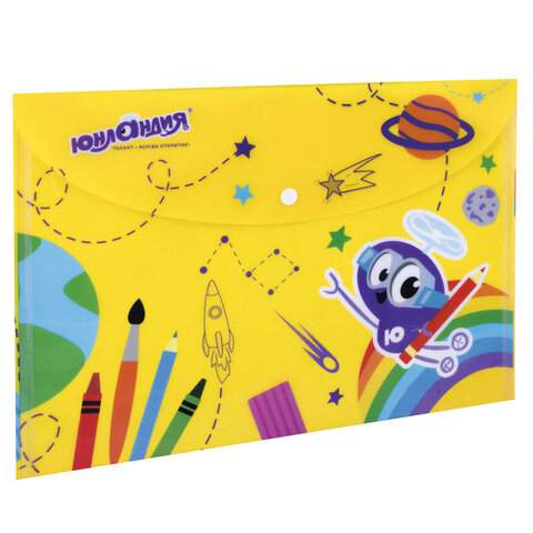 

Папка-конверт с кнопкой Юнландия 228045, 12 штук