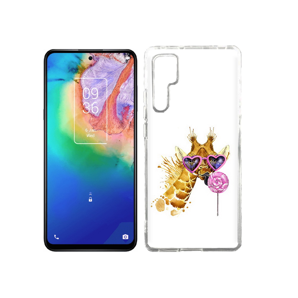 

Чехол MyPads Tocco для TCL 20 Pro акварельный жираф, Прозрачный, Tocco