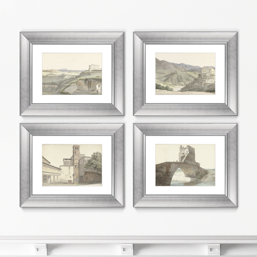 фото Репродукция набор из 4-х картин the ponte salario, near rome, 1812г. картины в квартиру