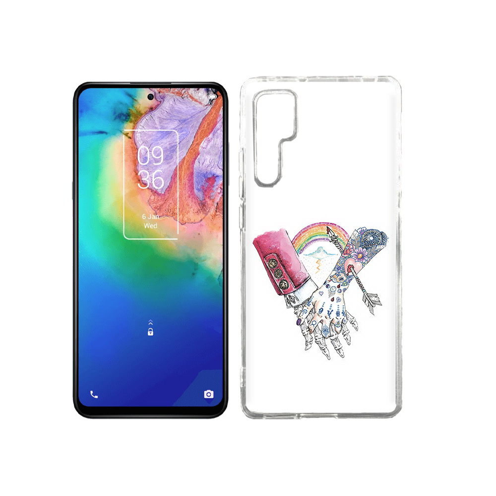 

Чехол MyPads Tocco для TCL 20 Pro абстракция руки в татуировках, Прозрачный, Tocco