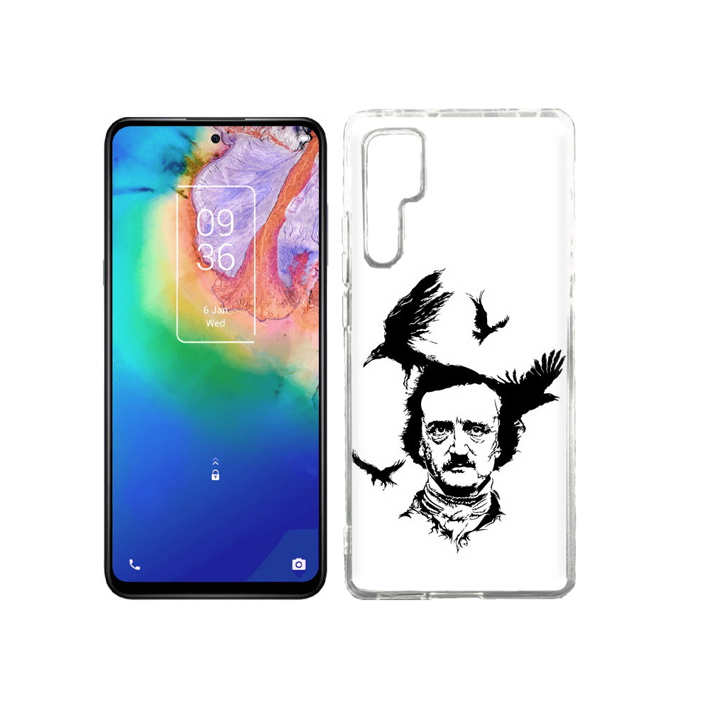 

Чехол MyPads Tocco для TCL 20 Pro Эдгар Аллан черно белый, Прозрачный, Tocco