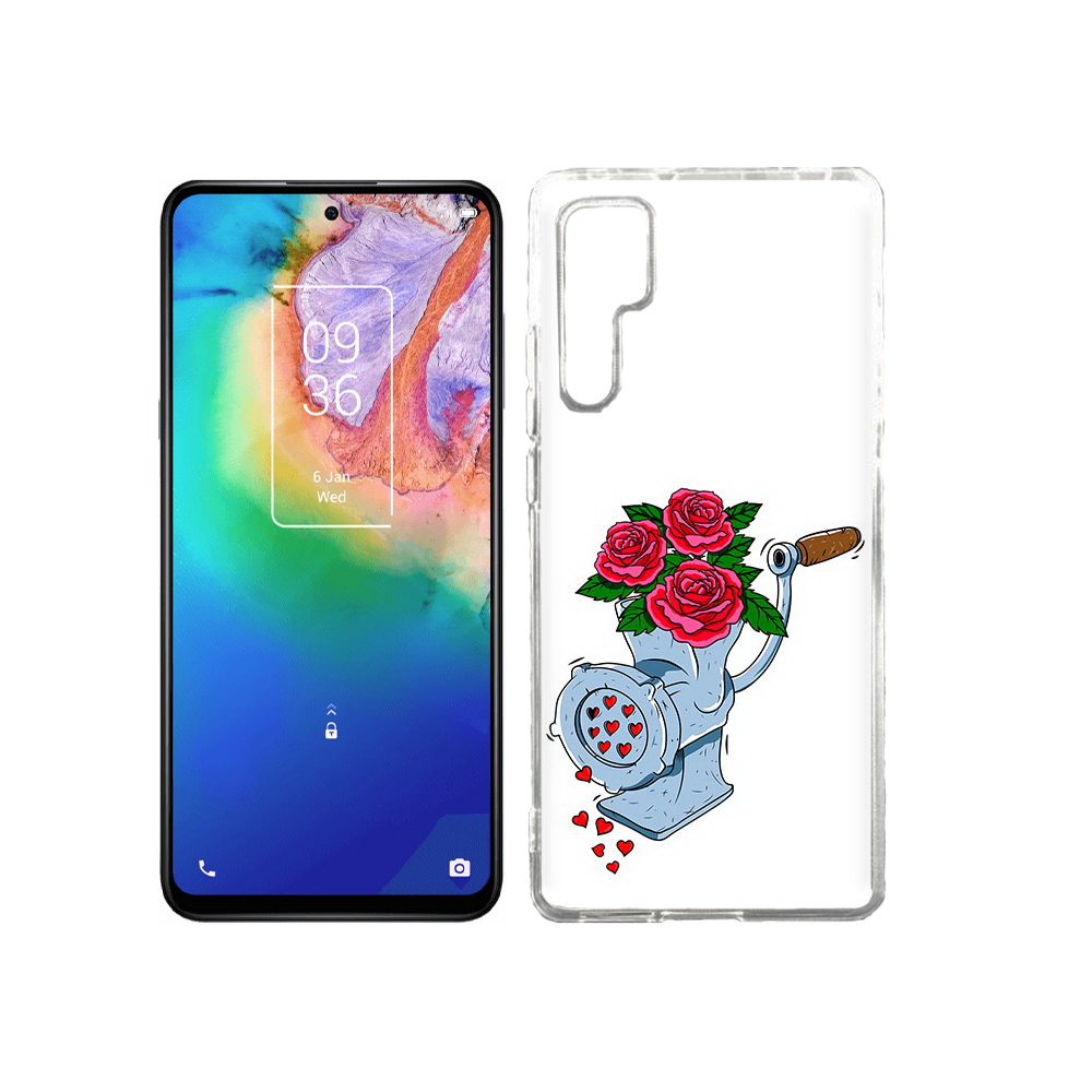

Чехол MyPads Tocco для TCL 20 Pro Цветочные сердца, Прозрачный, Tocco